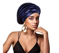 Muslims Headscarf Hat Breathable Head Wrap Elegant Daily Wear Solid for Muslims Women and Men Mosque Wear Navy Blue