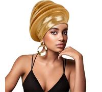 Muslims Headscarf Hat Breathable Head Wrap Elegant Daily Wear Solid for Muslims Women and Men Mosque Wear Gold
