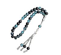 Muslims Prayer Beads 33 Tasbih Ice Cracked Glass Rosary with Fringed Pendant Ethnic Islamics for Daily Worship Prayer Accessories