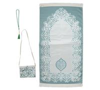 Muslims Prayer Rug Set with Pray Beads and Bag Elegant Ramadans Prayer Mat with Islamics Prints Holiday Parties Gift Hiking Sitting Pad