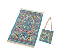 Muslims Prayer Rugs Polyester Portable Blanket Mat With Tassels Ethnic Flower Pattern Carpet Travel Home Blanket Prayer Mat