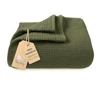 Muslin Baby Blanket Cotton 110 x 120 cm - Muslin Swaddle Snuggle Throw Thin Infant Blanket Kids Muslin Cloth Breathable Toddler Quilt Soft Wrap Newborn Coverlet Green