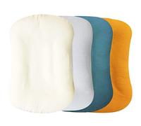 Muslin Baby Lounger Cover 4 Pcs, Soft Cotton Slipcover for Infant Padded Lounger Comfortable Lounger Pillow Case Newborn Floor Seat Cover for Babies Boys Girls (White/Gray/Blue/Ginger)