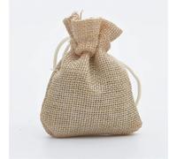 Muslin Bags 5pcs Multisize Jute Burlap Linen Drawstring Bag Christmas Halloween Gift Bags Wedding Birthday Party Candy Chocolate Packing Bag(Beige yellow,20X30CM_LINEN BAG)