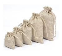 Muslin Bags 7x9 9x12 10x15 15x20 17x23 20x30cm Vintage Jute Burlap Drawstring Gift Bag Christmas Halloween Wedding Birthday Party Candy Bags(9x12cm)