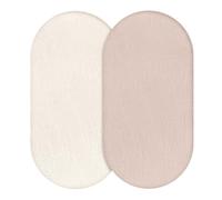 Muslin Bassinet Fitted Sheets 2 Pack, Soft Breathable Cotton Baby Bassinet Mattress Sheet Set, 360° Elastic Snug Fit, Universal for Oval, Rectangle & Hourglass Cradle, Baby Bedding (Gentle Colors)