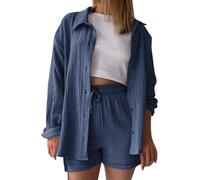 Muslin Blouse Women's Oversized Summer Casual Long Blouse Cotton Light Nnd Airy Shirt Tops Long Sleeve Plain Fashionable Shirt Blouse Long Shirt Elegant Linen Shirt Loose Long Sleeve Shirt Tunics