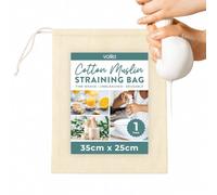 Muslin Cloths for Cooking - 35cm x 25cm Reusable Cheese Cloths for Straining, Ultra Fine Unbleached Cotton Strainer Bag with Drawstrings for Juice, Milk, Butter, Cheese