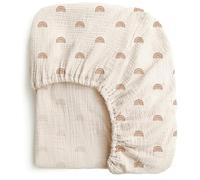 Muslin Cotton Baby Diaper Changing Pad Cover Elastic Rainbow Pattern Cradle Mattress Sheets Nursery Changing Mat Cover Breathable Changing Table Cover 32''X 17''（Cover Only, Pad Not Included）