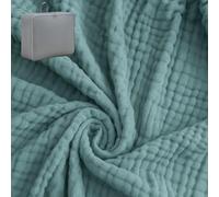 Muslin Cotton Blanket Adults, Breathable Bedspread Throw Bedding Sleep Ice Cooling Cold Comforter For Sleeping Summer (Dark Green, Queen(150cmx200cm))