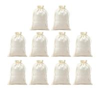 Muslin Drawstring Bags 10 Pack Small Natural Pouches | Drawstring Pouches for Party Favors, Bulk 10 Pack Small Gift Bags, Storage Bags for Jewelry Beads, Rustic Wedding Supplies