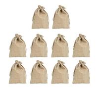 Muslin Drawstring Bags 10 Pack Small Pouches Natural | Drawstring Pouches for Party Favors, Bulk 10 Pack Small Gift Bags, Storage Bags for Jewelry Beads, Rustic Wedding Supplies