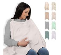 Muslin Nursing Cover for Breastfeeding, Breathable Breastfeeding Cover up with Arch Neckline for Women