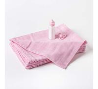 Muslin Squares 10 Pack Baby Muslin Cloths Super Soft and Absorbent Cotton Premium Quality Washable at 90°C 70 x 70cm (Pink)
