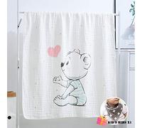 Muslins Swaddle Blanket Baby for Boys or Girls, Chickwin Print Soft Pure Cotton Large Square Muslins Cloths Toddler Unisex Sleeping Throw Sleep Blanket for Pram Cot Bed (110x110cm,C)