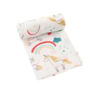 Muslins Swaddle Blanket for Newborn/Baby, Chickwin Soft Cartoon Animals Print Cotton Muslins Cloths Bath Towel Toddler Unisex Baby Shower Pram Cot Bed Sleeping Throw (110x110cm,Rainbow)