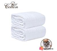 Muslins Swaddle Blanket for Newborn/Baby, Chickwin Soft Solid Color 6 Layers of Cotton Muslins Cloths Bath Towel Toddler Unisex Baby Shower Pram Cot Bed Sleeping Throw (105x105cm,White 2pcs)