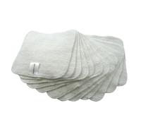 MuslinZ 12PK Bamboo Cotton Terry reusable wash cloths - 20x20 cms - Face Cloth - Washable reuseable Baby Wipes (White)