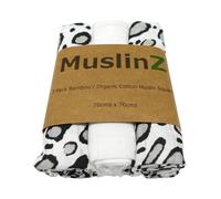 MuslinZ 3 Pack Bamboo/Organic Cotton Muslin Squares 70x70cm - Leopard
