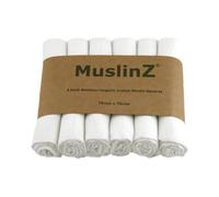 MuslinZ 6 Pack Bamboo/Organic Cotton Muslin Squares 70x70cm - White