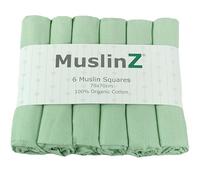 MuslinZ 6 pack Muslin Cloths for Baby, Large Muslin squares, Burp Cloths, Reusable Nappy, 70x70cm -100% Pure Organic Cotton - Absorbent & Breathable - Multi Use Newborn Essential (Sage)