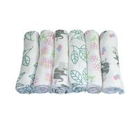 MuslinZ 6pk Luxury Bamboo-Organic Cotton Mix Muslin Squares 70x70cms - Soft Newborn Burp Cloths (Flower Mix)