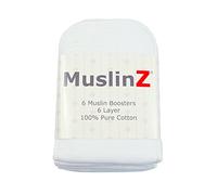 MuslinZ 6pk Reusable Cloth Nappy Boosters, Inserts - 6 Layers of 100% Cotton Muslin - Reusable Nappy Insert Cloth Diaper Booster
