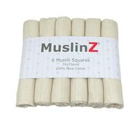 MuslinZ Muslin Cloths for Baby - Baby Burp Cloths - 6 Pack Muslin Squares - Large 70x70cm - Pure Cotton - Soft, Absorbent & Breathable - Multi Use Newborn Cloths - UK Brand (Unbleached)