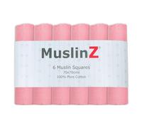 MuslinZ 6pk Baby Muslin Squares - Baby Burp Cloth - Newborn Essential mulit-use - Soft and Absorbent 100% Cotton 70x70cm (Bright Pink And Violet Mix)