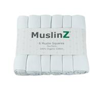 MuslinZ Muslin Squares - Muslin Cloths for Baby - Baby Burp Cloths - 6 Pack Muslins - Large 70cm - Unisex - Organic Cotton - Absorbent & Breathable - Multi Use Newborn Cloths (White Organic)