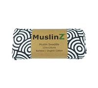 MuslinZ Newborn Sensory Muslin squares in Black and White for Visual Stimulation and Sensory Play, Tummy Time, EXLarge Muslin for baby, Bamboo with Organic Cotton. (Swirl, 120x120cms)