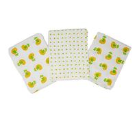 Muslinz Premium Muslin Squares 100% Cotton Supersoft 3 Pack - 2 Yellow Bird & 1 Spot Design