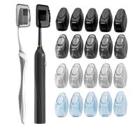 Muslish 20 Pack Toothbrush Covers, Portable Toothbrush Head Cover Caps, Toothbrush Case Protector for Home and Travel, Fits Most Manual and Electric Toothbrushes, Gray, Travel Size