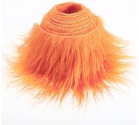 Muslong Faux Fur Band Faux Fur Fabric, Cuts, Fluffy Fur Patches, Ideal for Crafts, Sewing, Decorating, Decorative Ribbon, Plush Trim Fabric Roll, 10 x 150 cm (Orange)