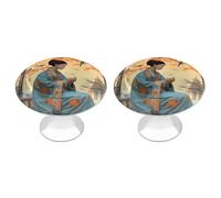 MUSM 2-Pack Stainless Steel Drawer Pulls, Round Cabinet Handles, Lady and Her Bird Cabinet Knobs for Kitchen Cabinets, Furniture Doors & Wardrobes