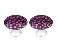 MUSM 2-Pack Stainless Steel Drawer Pulls, Round Cabinet Handles, Small Peach Flowers Cabinet Knobs for Kitchen Cabinets, Furniture Doors & Wardrobes