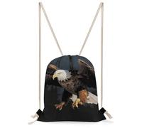 MUSM 3D Bald Eagle Drawstring Backpack for Women Men - 13.8"x19.7" Lightweight Cinch Bag Large Capacity Gym Drawstring Bag Aesthetic Sackpack Sports Backpack for Travel, Beach