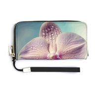 MUSM A Blooming Flower Long Wallet Zip Around Wallet Handbag with Wrist Strap Large Capacity Phone Purse