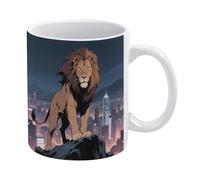 MUSM African Lion Coffee Mug Double-Sided Printed Ceramic Mug 11oz Tea Cup for Gift Funny Coffee Cup for Home, Office & Cafe, Dishwasher Safe