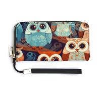 MUSM Anime Owl_77921330 Long Wallet Zip Around Wallet Handbag with Wrist Strap Large Capacity Phone Purse