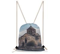 MUSM Armenian Church Drawstring Backpack for Women Men - 13.8"x19.7" Lightweight Cinch Bag Large Capacity Gym Drawstring Bag Aesthetic Sackpack Sports Backpack for Travel, Beach