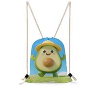 MUSM Avocado Cute Drawstring Backpack for Women Men - 13.8"x19.7" Lightweight Cinch Bag Large Capacity Gym Drawstring Bag Aesthetic Sackpack Sports Backpack for Travel, Beach