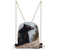 MUSM Big Brown Bear Drawstring Backpack for Women Men - 13.8"x19.7" Lightweight Cinch Bag Large Capacity Gym Drawstring Bag Aesthetic Sackpack Sports Backpack for Travel, Beach