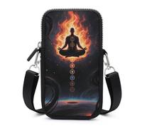 MUSM Blacklight Seven Chakra Yoga Meditation Phone Bag Lightweight Neoprene Cell Phone Purse Small Crossbody Bag with Adjustable Strap