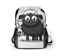MUSM Cartoon Black White Sheep Drawstring Backpack，Deluxe Stylish Large-Capacity Gym Bag,Lightweight Waterproof Travel Sackpack,for Women&Men