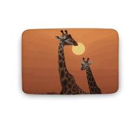 MUSM Coral Fleece Bath Rug 15.7"x23.6" - Super Absorbent & Non-Slip Floor Mat Giraffe at Sunset Bath Mat for Bathroom, Bedroom, Door Entry