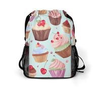 MUSM Cupcake Pattern Drawstring Backpack，Deluxe Stylish Large-Capacity Gym Bag,Lightweight Waterproof Travel Sackpack,for Women&Men