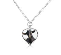 MUSM Cute Black Goat Animal Pet Urn Necklace，Personalized Dog/Cat Cremation Jewelry Keepsake，Pet Heart Urn Necklace Memorial for Dog's Cat's Ashes