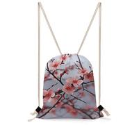 MUSM Delicate Cherry Blossoms Drawstring Backpack for Women Men - 13.8"x19.7" Lightweight Cinch Bag Large Capacity Gym Drawstring Bag Aesthetic Sackpack Sports Backpack for Travel, Beach