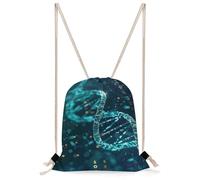MUSM DNA Double Helix Drawstring Backpack for Women Men - 13.8"x19.7" Lightweight Cinch Bag Large Capacity Gym Drawstring Bag Aesthetic Sackpack Sports Backpack for Travel, Beach